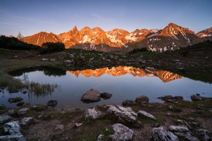 bergsee sonnenuntergang, bayern