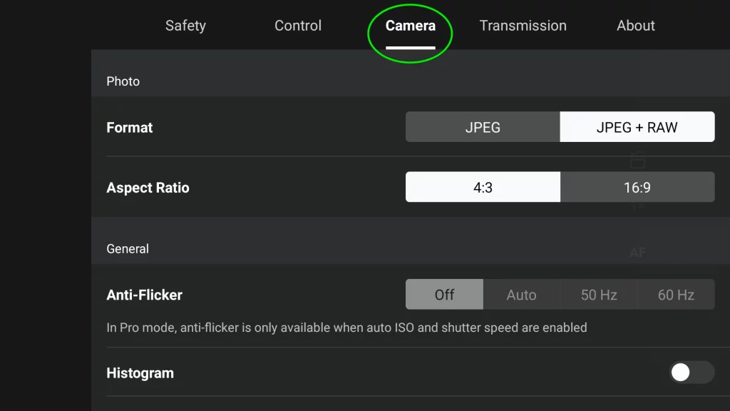 einstellungen dji mini